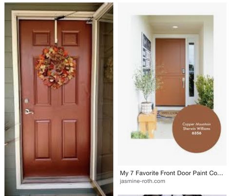 Paint Color Front Door, Clay Paint Color, Paint Front Door, Cavern Clay, Blue Front Door, Rust Paint, Copper Mountain, Painted Front Doors, Clay Paint