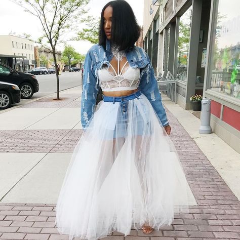 Blue Jean Skirt, Make Your Own Clothes, Jeans Skirt, Denim Trends, Jean Skirt, This Weekend, Blue Jeans, Tulle Skirt, High Waisted Skirt