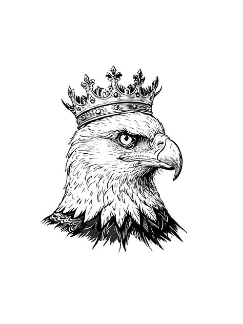 eagle, tattoo, bird, eagle artwork, wildlife art, eagle wallpaper, crown, Black and white, Ink art, tattoo design, Tattoo style, vintage design, Elegant drawing, royal, king, queen Eagle With Crown Tattoo, Black And White Ink Art, Crown Black And White, Ink Art Tattoo, Art Tattoo Design, Eagle Artwork, Bird Eagle, Aigle Royal, Royal Eagle