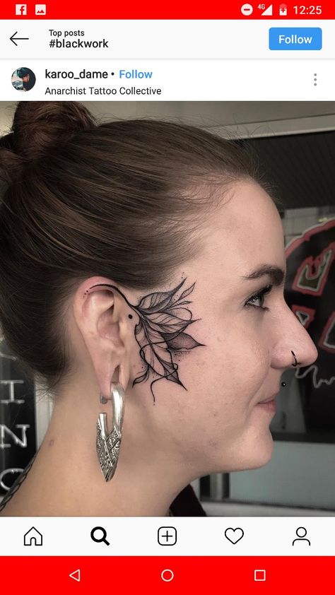 Under Chin Tattoo, Anarchist Tattoo, Scalp Tattoo, Learn To Tattoo, Face Tattoos For Women, Grunge Tattoo, Best Tattoos For Women, Facial Tattoos, Vine Tattoos