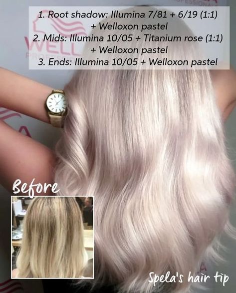 Wella Pearl Blonde Toner, Wella Illumina Formulas, Wella Formulas Blondes, Toner For Blonde Hair, Hair Color Placement, Wella Hair Color, Mommy Hairstyles, Blonde Toner, Pearl Blonde