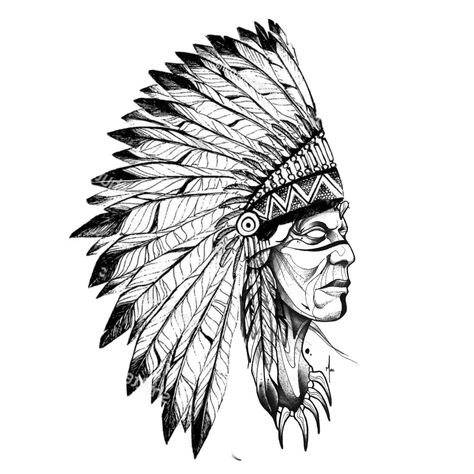 Native Head Dress Tattoo, Indian Head Tattoo Men, Traditional Indian Head Tattoo, Indian Head Dress Tattoo, Native Warrior Tattoo, Apache Indian Tattoo, Head Dress Tattoo, Apache Tattoo, Native American Headdress Tattoo