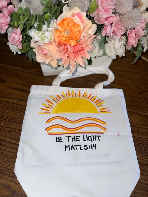 Hand Painted Canvas Tote Bag for your use at church, farmers markets, or daily activities.