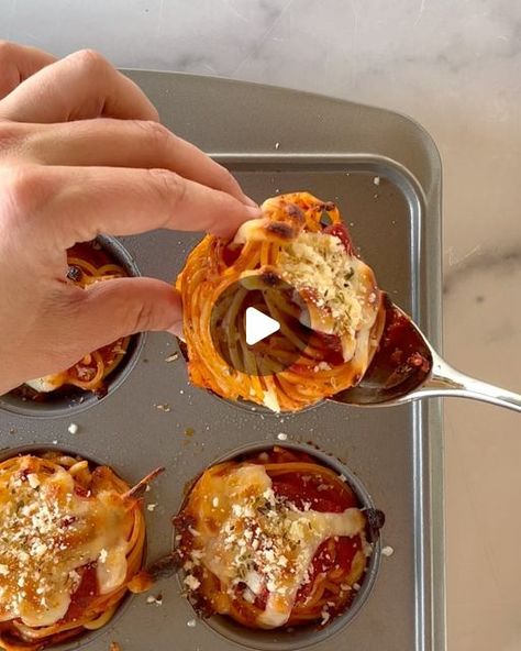 Spaghetti Cupcakes, Muffin Tin Meals, Cheesy Spaghetti, Tin Recipes, Stylish Alphabets, Just A Taste, Muffin Tin Recipes, Easy Cheesy, Muffin Tins