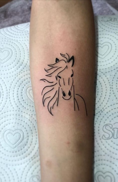 Horse Head Tattoo, Stallion Tattoo, Small Horse Tattoo, Horseshoe Tattoo, Harry Tattoos, Horse Shoe Tattoo, Horse Tattoo Design, Remembrance Tattoos, Cute Hand Tattoos