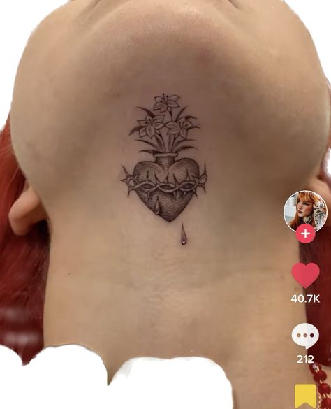 Immaculate Heart Tattoo, Sacred Heart Tattoo, Japan Core, Sacred Heart Tattoos, Piercings Ideas, Heart Tattoos, Jesus Tattoo, Heart Illustration, Stick And Poke