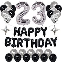 Check this out! Black Silver Birthday Party, Silver Birthday Party Decorations, Black Silver Birthday, Birthday Party Decorations For Men, Silver Birthday Party, Black Happy Birthday, Silver Birthday, Happy Birthday Balloons, Happy Birthday Banner