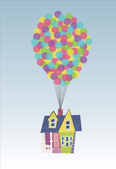 Up House Drawing, Up Carl Y Ellie, Disney Up House, Up Pixar, Up The Movie, Balloon House, Disney Pixar Up, Disney Up, Up Balloons