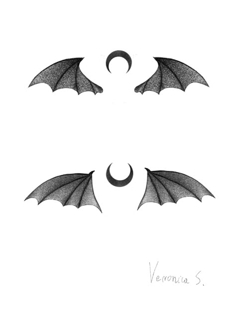 Simple Bat Wings Tattoo, Bat Wing Behind Ear Tattoo, Bat Wings Chest Tattoo, Neck Bat Tattoo, Bat Tattoo Lower Back, Bat Wings Tattoo Design, Bat Tattoo On Knee, Bat Semicolon Tattoo, Sternum Bat Tattoo Women