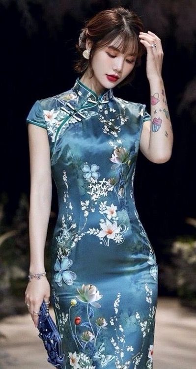 Lake Blue Color, Asian Couture, Chinese Gown, Qipao Pattern, Dress China, Asian Style Dress, Vietnam Dress, Chinese Style Dress, Traditional Chinese Dress