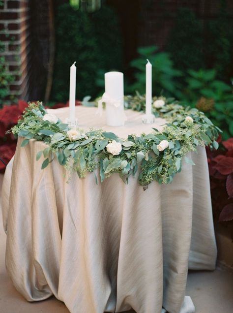 Unity Candle Table, Four Seasons Wedding, Ceremony Table, Unity Candle Ceremony, Romantic Rustic Wedding, Candle Table Decorations, Wedding Ceremony Ideas, Unity Ceremony, Wedding Unity