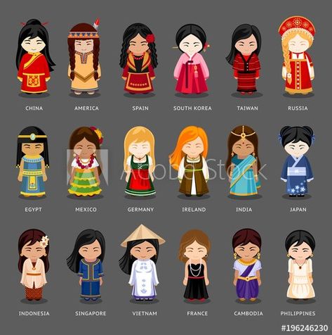 Teachers Day Card, Costumes Around The World, Lion Poster, Class Pictures, Kids Around The World, Free Vector Illustration, European Culture, National Dress, Illustrated Map