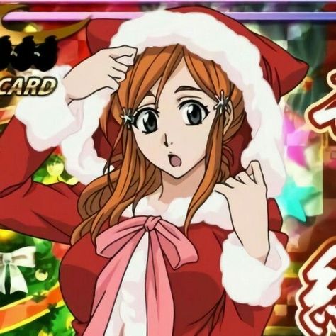 Bleach Christmas Icon, Christmas Pfps, Redhead Characters, Bleach Orihime, Ichigo And Orihime, Inoue Orihime, Orihime Inoue, Anime Bleach, Bleach Characters