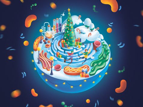 New Year in every cell celebration magic biology cell christmas new year illustration Biology Christmas, Cell Illustration, Holiday Branding, Biology Cell, Cell Art, Biology Art, New Year Illustration, Bungalow House Design, Behance Project