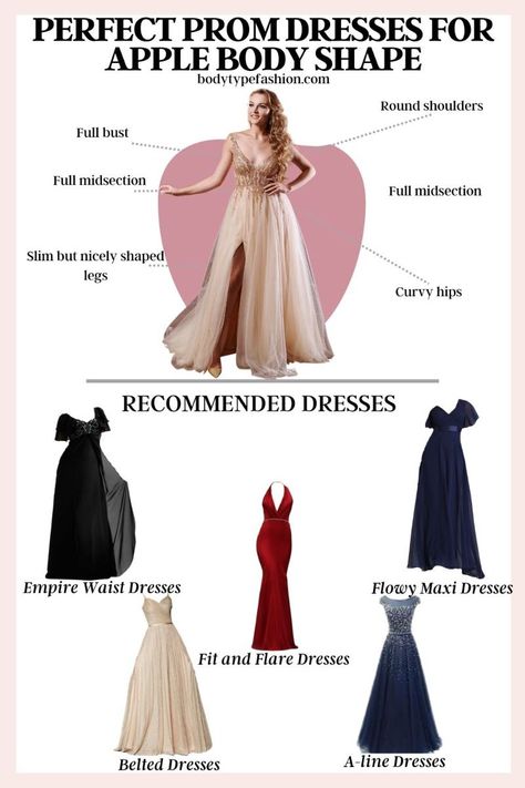 Apple Shape Formal Dress, Apple Body Shape Dresses, Apple Shape Dresses, Apple Body Shape Clothes, Infinity Dress Ways To Wear, Apple Body Shape Outfits, Apple Fashion, Dress For Body Shape, Black Tie Event Dresses