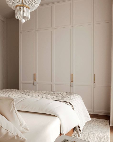 Neoclassical Apartments in Warsaw, Polan|Visualization Neoclassical Apartment, Neoclassical Bedroom, Neoclassical Design, Neoclassical Interior, Small Apartment Design, Female Artist, Grey Bedroom, Luxurious Bedroom, Apartment Aesthetic