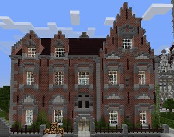 Brick Mansion 1 - GrabCraft - Your number one source for MineCraft buildings, blueprints, tips, ideas, floorplans! Minecraft Brick, Mansion Minecraft, Brick Mansion, Minecraft Houses Survival, Minecraft Mansion, Airy Bedroom, Minecraft Houses Blueprints, Ribba Frame, Mount Board