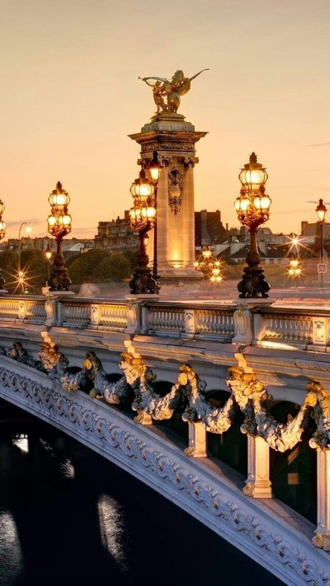 Season Images, Luxury Travel Essentials, Luxury Travel Accessories, Pont Alexandre Iii, Luxury Travel Destinations, Family Design, Romantic City, Street Lights, Fashion Friends