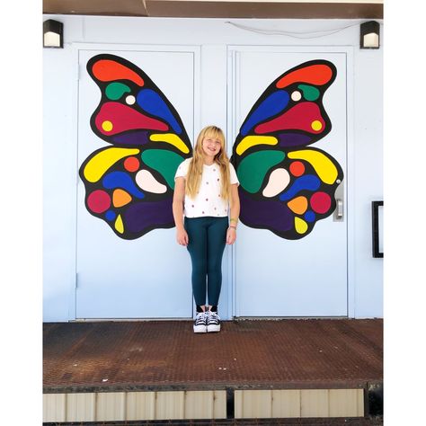 Butterfly Wing Mural Easy Diy Butterfly, Wing Mural, Butterfly Mural, Paranormal Experience, Porch Paint, Welcome Students, Diy Butterfly, My Kind Of Love, Butterfly Wing