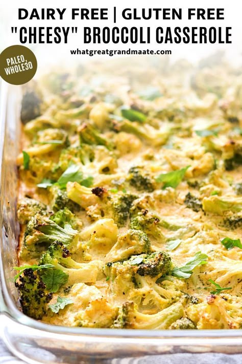 Paleo Broccoli Casserole, Broccoli Casserole Gluten Free, Paleo Broccoli, Healthy Paleo Breakfast, Casserole Gluten Free, Broccoli Cauliflower Casserole, Thanksgiving Casserole Recipes, Cheesy Broccoli Casserole, Broccoli Side Dish