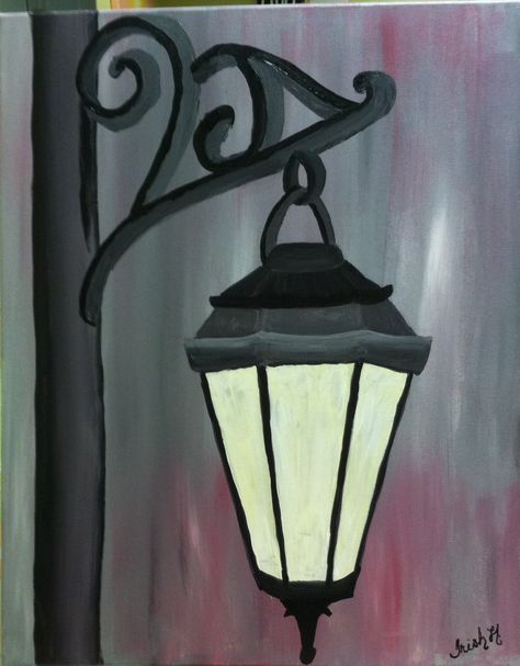 Acrylic painting lamp post 16x20 Lamp Post Acrylic Painting, Lamp Post Drawing, Lamp Post Painting, Art Supplies For Beginners, Lamp Painting, Lantern Drawing, Acrylic Painting Ideas For Beginners, Inspiration Artwork, Easy Acrylic Painting Ideas