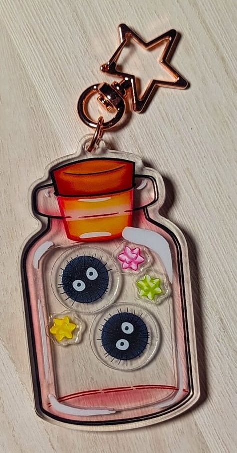 Konpeito Candy, Shaker Charm, Shaker Keychain, Soot Sprite, Soot Sprites, Tip Jars, Diy Things, Artist Alley, Anime Accessories