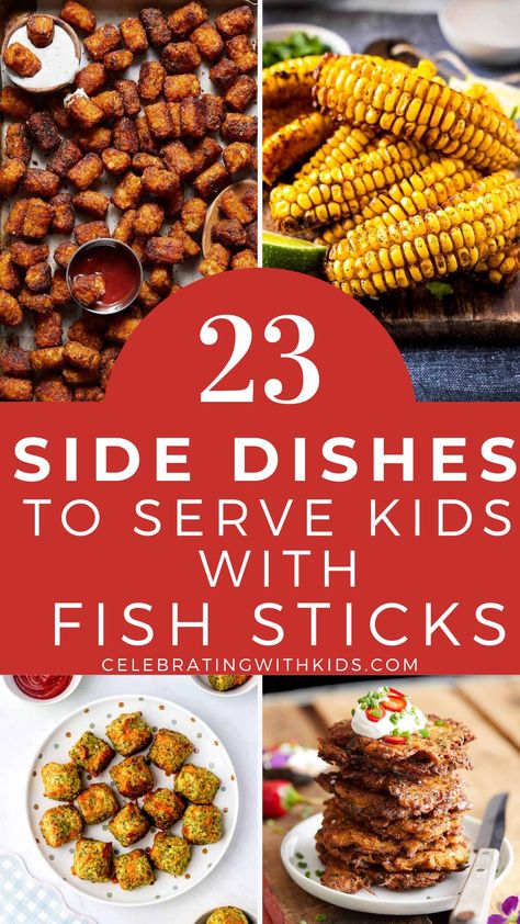 Looking for delicious and nutritious side dishes to serve with fish sticks for your little ones? Check out these 23 best pairings that will delight busy moms of preschoolers. From colorful veggies to wholesome whole grains, these ideas will make mealtime a hit! Click for the recipes! Fish Stick Meal Ideas, Sides For Fish Sticks, Fish Stick Dinner Ideas Meals, Kid Friendly Vegetable Sides, Fish Sticks Dinner Sides, Kid Side Dishes, Kids Side Dishes, Toddler Side Dishes, Fish Sticks Dinner