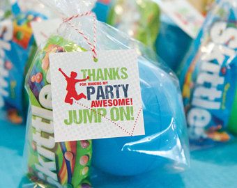 Jump! Printable Party Favor Gift Tag / Jumping Party / Trampoline Party / Bounce Party / Thanks for Coming / Jump On! / Instant Download Sky Zone Birthday Party, Trampoline Party Favors, Trampoline Park Birthday Party, Trampoline Birthday Party, Bounce House Birthday Party, Bounce House Birthday, Awesome Party Favors, Trampoline Party, Birthday Party At Park