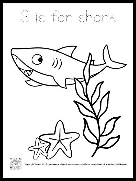 Shark Coloring Pages, Picture Quilts, Cursive Font, Free Lettering, Cursive Fonts, Shark Week, Ocean Themes, Art Kit, Letter S