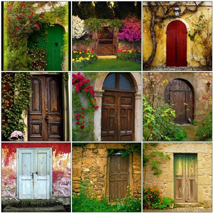 beauty of doors, you can imagine whatever you want to be there when you open them..... Front Door Painting, Cottage Front Door, Secret Garden Door, Front Door Garden, Door Painting, Door Garden, Door Picture, Garden Door, Diamond Art Kits