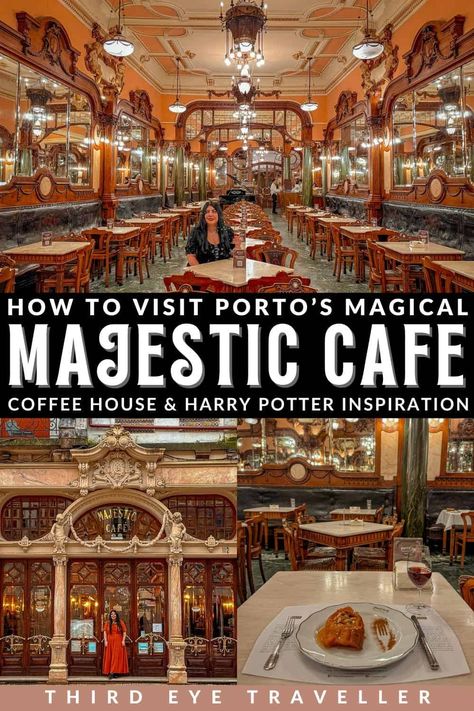 Porto Majestic Cafe Harry Potter inspiration Majestic Cafe Porto, Portugal Trip, Parisian Art, Port Wine, Europe Travel Destinations, Travel Bug, Portugal Travel, Spain And Portugal, Solo Female Travel