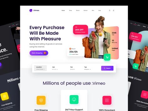 Landing Page Ui, Landing Page Inspiration, Web Trends, Ecommerce Web Design, Ecommerce Logo, Freelance Web Developer, Responsive Website Design, Ux Design Inspiration, Ui Design Inspiration