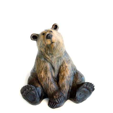 Chainsaw Art, Chainsaw Carvings, Clay Bear, Wooden Things, Pottery Animals, Bear Sculptures, Bear Carving, Chainsaw Carving, Clay Animals