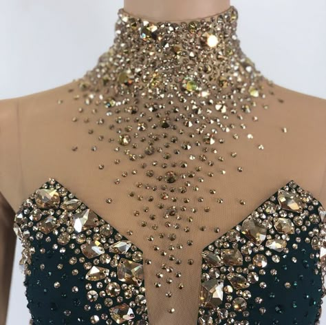 Rhinestone Costume, Dance Costume Stoning Ideas, Rhinestone Costume Dance, Rhinestone Patterns Dance Costumes, Skating Dress Patterns, Danza Latina, Ballroom Dress Inspiration, Aerial Costume, Dance Competition Dress