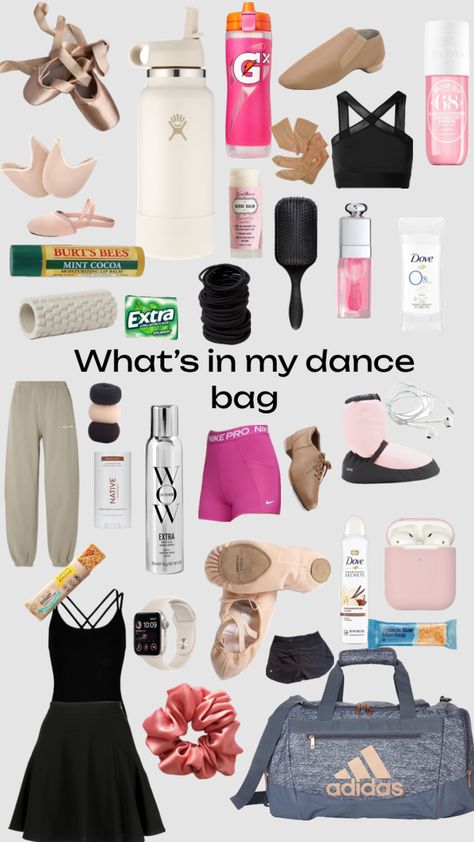 #dance #whatsinmybag #ballet Dance Bag Essentials, Dancer Core, Dancer Things, Dance Wear Outfits, Dance Class Outfit, Ballerina Workout, Fun Beauty Products, Dance Fits, Dance Essentials