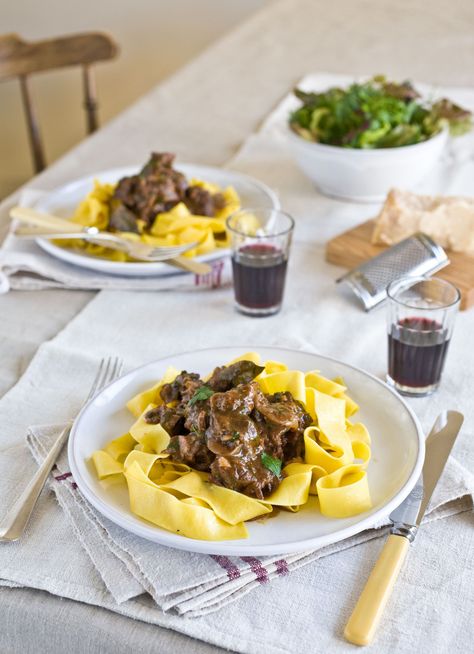 Braised Beef Shin Ragu with Pappardelle » Dish Magazine Ragu With Pappardelle, Slow Cooked Beef Cheeks, Pappardelle Recipe, Beef Shin, Pappardelle Pasta, Specialty Food Store, New Zealand Food, Beef Cheeks, Winter Dishes