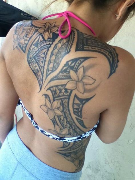 Tattoos by Big Diesel Hawaiian Back Tattoo, Swag Tattoo, Polynesian Tattoo Sleeve, Polynesian Tattoos Women, Arm Sleeve Tattoos For Women, Hand Tattoos For Girls, Polynesian Tattoo Designs, Henna Tattoo Designs Hand, Tattoos For Women Flowers