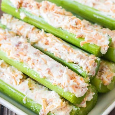 Stuffed Celery - Mama Loves Food Stuffed Celery Sticks, Celery Snacks, Stuffed Celery, Peanut Butter Ramen, Bacon Wrapped Chicken Bites, Dessert Birthday, Celery Recipes, Grape Jelly Meatballs, Celery Sticks