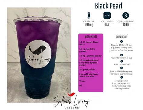 Black Pearl – Silver Lining Lessons Silver Lining Lessons, Johnny Depp Trial, Guarana Powder, Tea Blends Recipes, Energy Tea Recipes, Tea Recipes Diy, Flavored Water Recipes, Herbalife Shake Recipes, Pearl Tea