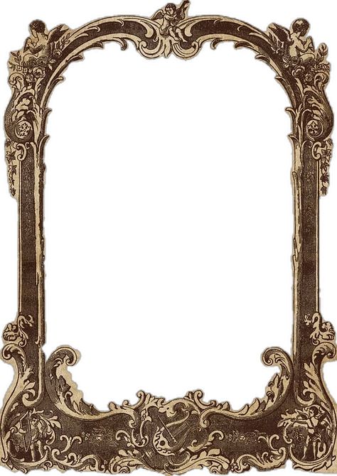 Old Money Design, Vintage Borders And Frames, Medieval Png, Square Frame Png, Vintage Frame Png, Rentry Recourses, Music Border, Frame Overlay, Scrapbook Png