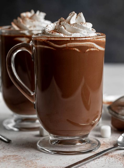 French hot chocolate Recipe - Rich And Delish French Hot Chocolate Recipe, French Hot Chocolate, Hot Chocolate Cookie Recipes, Apple Crumble Pie, White Chocolate Cranberry Cookies, Brulee Recipe, Hot Chocolate Cookies, Pie Crumble, Hot Chocolate Recipe