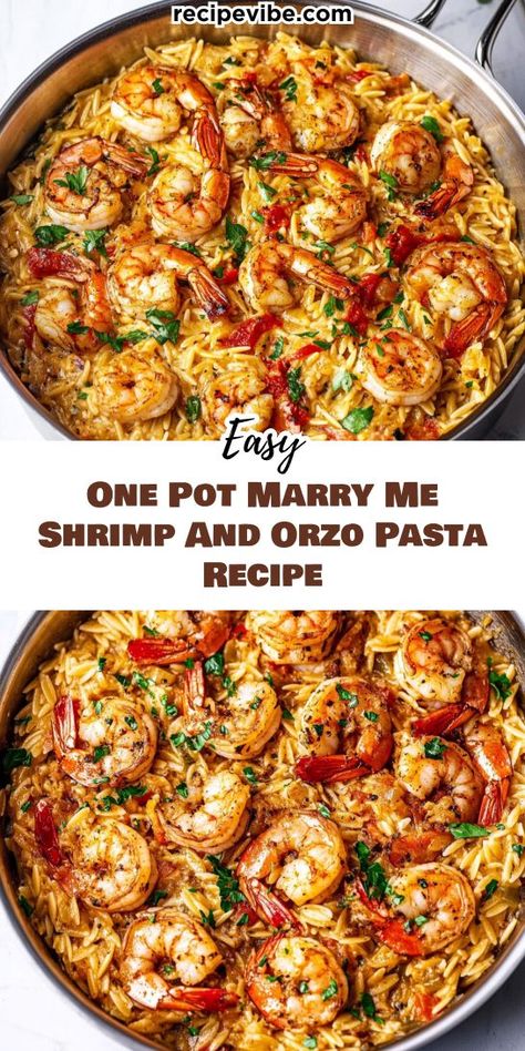 Quick Seafood Dinner Ideas, Easy Meals Shrimp, Crab Orzo Recipes, Seafood Pasta Healthy, Italian Shrimp Pasta Recipes, The Best Shrimp Recipes, Orzo Seafood Recipes, Shrimp And Rice Recipes Easy Healthy, Shrimp And Red Sauce Pasta