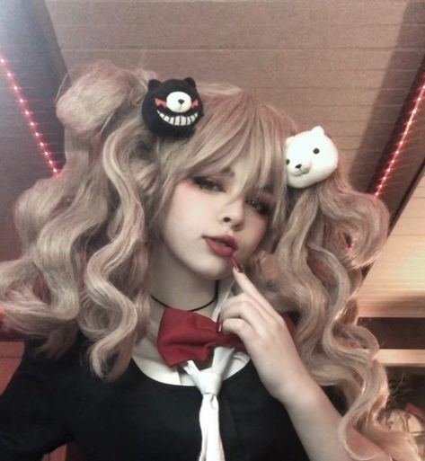 Junko Enoshima Redesign, Junko Furuta, Junko Cosplay, Junko Enoshima Cosplay, Junko Enoshima, Danganronpa Trigger Happy Havoc, Wig Ideas, Jun K, Danganronpa V3