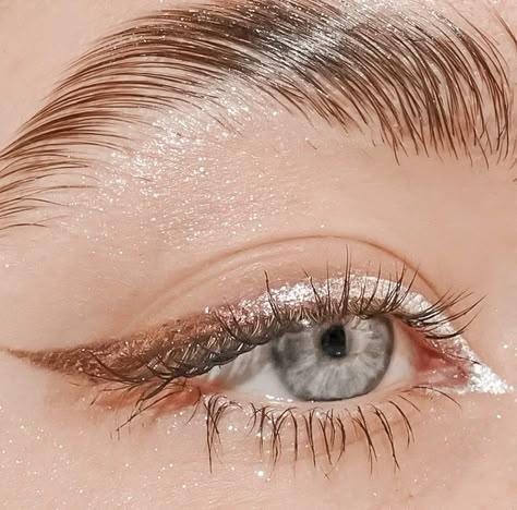 Metallic Eyeliner Looks, Silver Eyeliner Looks, Silver Glitter Eyeliner, Silver Eyeliner Makeup, Artsy Makeup Look, Non Comedogenic Makeup, Soft Autumn Makeup, Silver Eyeliner, Metallic Eyeliner