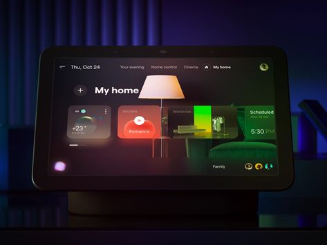 Google Hub, Smart Home Dashboard, Tablet Ui, Smart Panel, Card Ui, Cute Business Cards, Home Panel, App Home, Smart Home Design