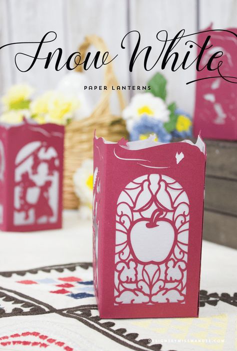 Snow White Paper Lantern - Designs By Miss Mandee Paper Lantern Design, Snow White Invitations, White Paper Lanterns, White Invitation, Lantern Designs, Classic Disney Movies, Poison Apples, Lantern Design, Paper Lantern