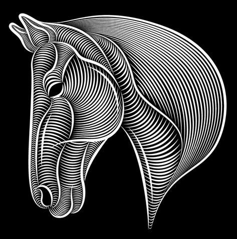 - Patrick Seymour, Year Of The Horse, Optical Illusions Art, Equine Art, Illusion Art, 3d Laser, Behance Project, Zentangle Art, Pen Art