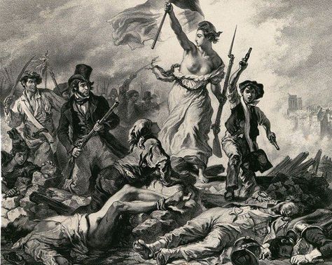 Liberty Leading the People La Liberté guidant le peuple Eugène Delacroix Delacroix Paintings, The Romantic Period, Liberty Leading The People, Eugène Delacroix, Romantic Period, Horse Inspiration, Sketches Of People, Historical Women, Tattoo Kits