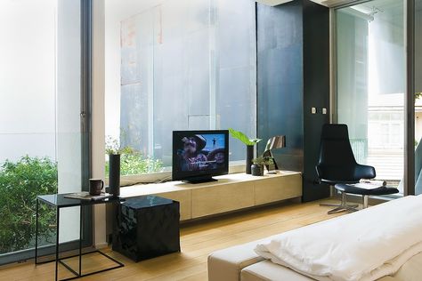 Tv In Front Of Window, Mandarin Tree, Tv Walls, Tv Bench, Rustic Room, Tv In Bedroom, Tv Unit Design, Design Fields, Tv Station