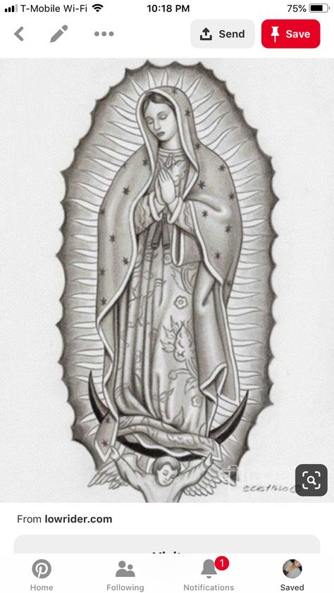 Lady Of Guadalupe Tattoo, Virgen Mary Tattoo, Tattoos Black And White, Guadalupe Tattoo, Revelation Tattoo, Tattoo Black And White, Virgin Mary Tattoo, Mary Tattoo, Chicano Style Tattoo